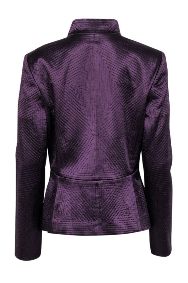 Current Boutique-Ellen Tracy - Dark Purple Silk Embroidered Jacket Sz 10