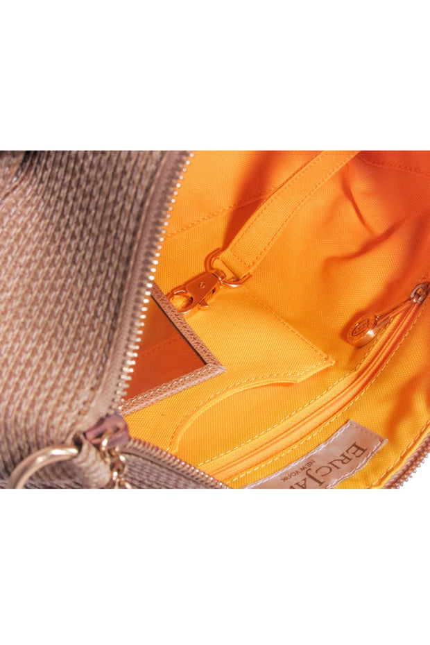 Current Boutique-Eric Javits - Beige Woven Shoulder Bag w/ Braided Chain Strap