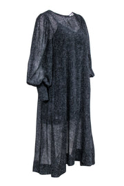 Current Boutique-Essentiel - Black Textured Velvet Long Sleeve Dress Sz 4