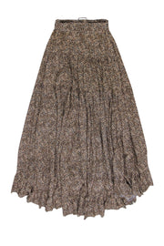 Current Boutique-Evarae - Beige & Black Speckled Print High-Low Maxi Skirt Sz XS