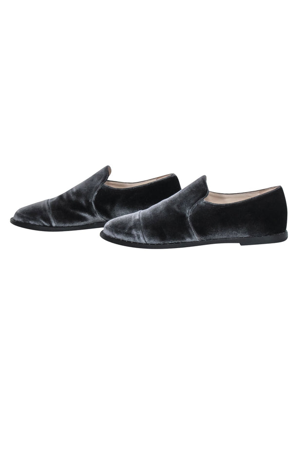 Current Boutique-Fabiana Filippi - Grey Velvet Loafer Shoe Sz 6