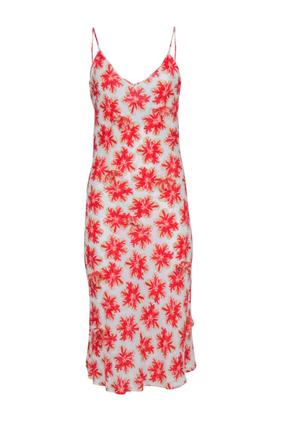 Current Boutique-Ferre - Ivory & Red Floral Sleeveless Slip Dress Sz 8