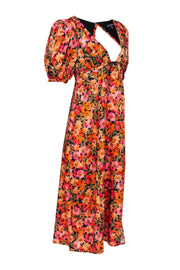 Current Boutique-For Love & Lemons - Orange, Pink, Green, & Black Floral Print Dress Sz M