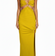 Nicholas - Chartreuse Fitted Maxi Dress w/Cutouts Sz S