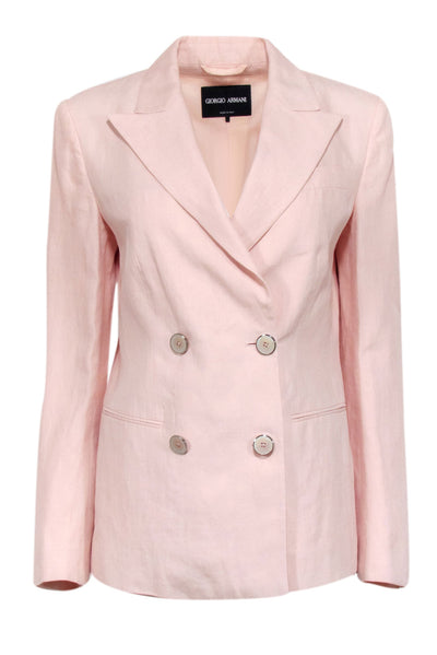Current Boutique-Giorgio Armani - Pale Pink Double Breasted Blazer Sz 6
