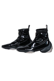 Current Boutique-Giuseppe Zanotti - Black Patent Leather Slop on Short Boots Sz 7