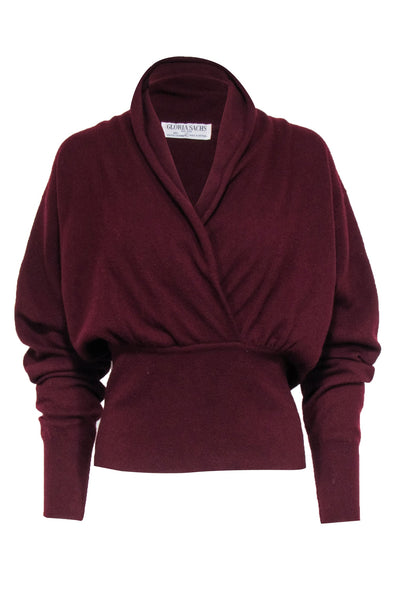 Current Boutique-Gloria Sachs - Maroon 100% Cashmere Sweater Sz S