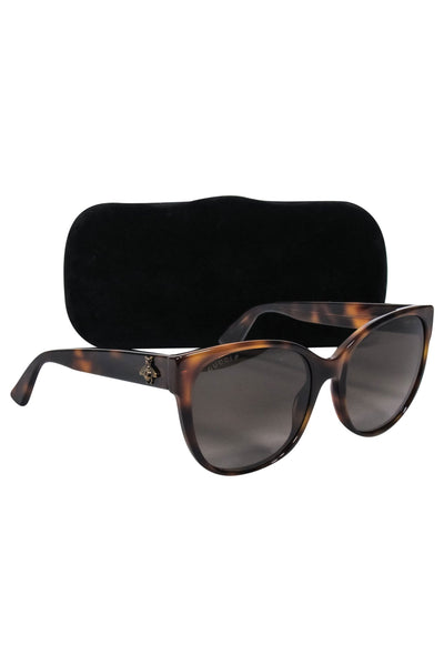 Current Boutique-Gucci - Brown Tortoise Large Round Sunglasses