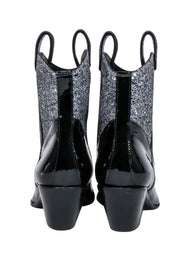 Current Boutique-Guiseppe Zanotti - Black Western Style Booties w/ Silver Glitter Sz 9