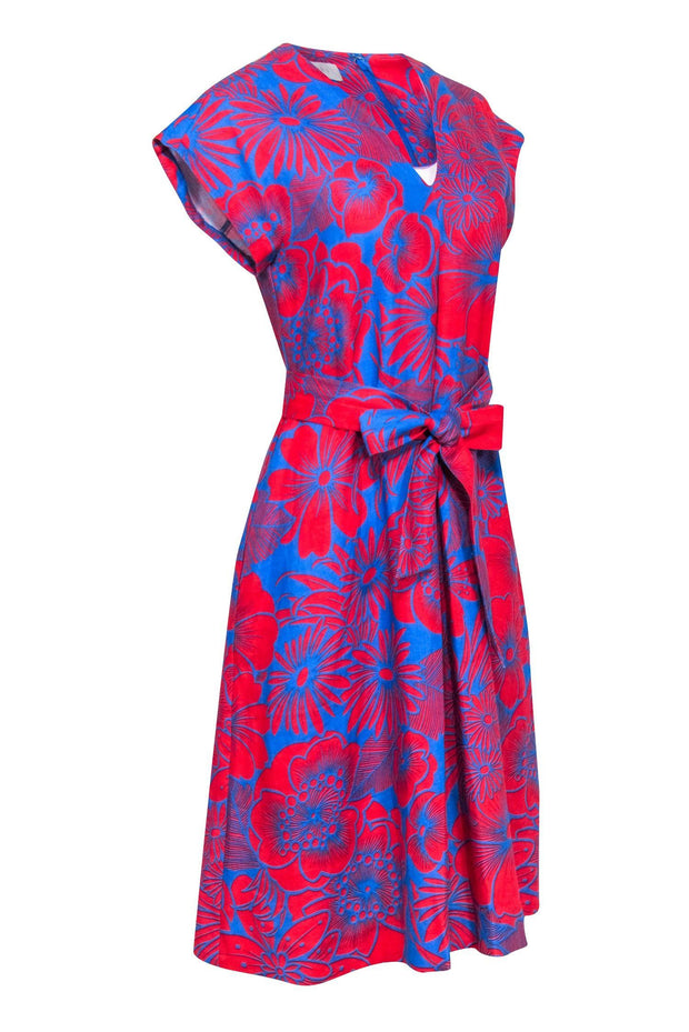 Current Boutique-Hobbs - Red & Blue Print Sleeveless Dress Sz 6