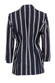 Current Boutique-Iris Setlakwe - Navy & White Stripe Single Button Blazer Sz 0