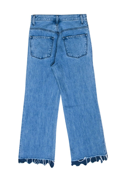 Current Boutique-J Brand - Medium Wash Distressed Hem Cropped Jeans Sz 0