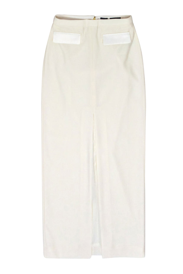Current Boutique-J.Crew Collection - Ivory Wool Maxi Skirt w/ Slit Sz 4