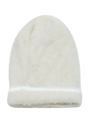 Current Boutique-Jacquemus - Beige Fuzzy Beanie Hat w/ Embroidered Logo
