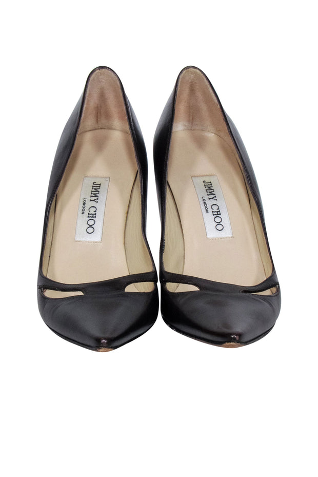 Current Boutique-Jimmy Choo - Espresso Brown Pointed Toe Pumps Sz 8.5