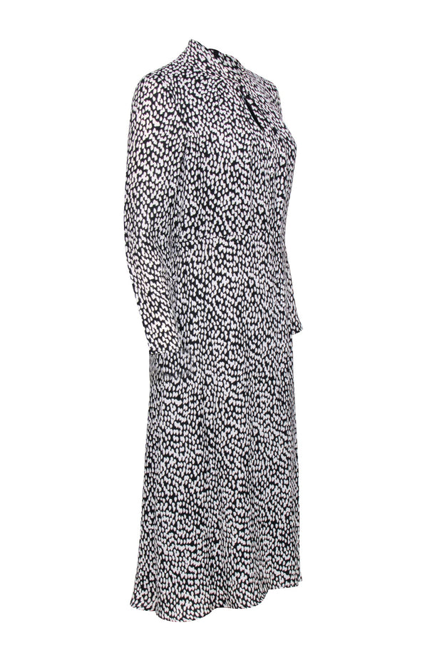 Current Boutique-Judith & Charles - Black & White "Rimini" Printed Mock-Neck Keyhole Midi Dress Sz 4