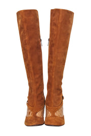Current Boutique-Just Cavalli - Tan Suede Tall Boots Sz 8