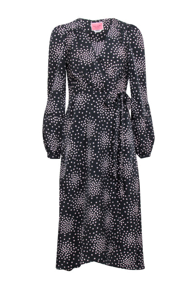 Current Boutique-Kate Spade - Black & Light Pink "Festive Confetti" Wrap Dress Sz 0