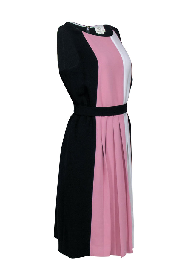 Current Boutique-Kate Spade - Black Sleeveless Work Dress w/ Pink & Cream Middle Sz 12