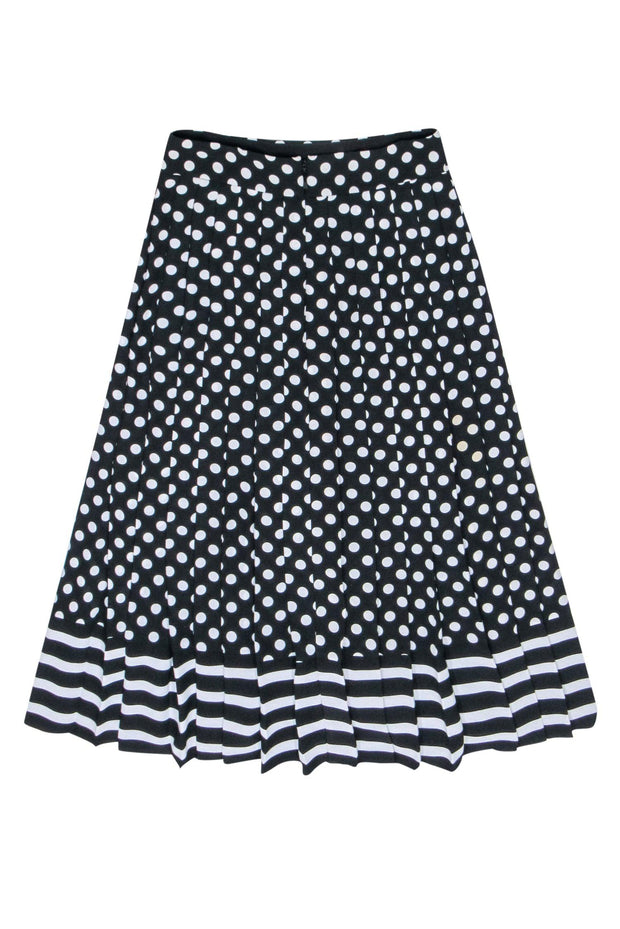 Current Boutique-Kate Spade - Black w/ White Polka Dots Pleated Skirt Sz 2