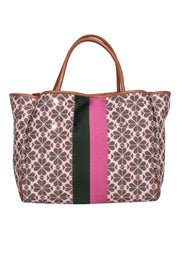 Current Boutique-Kate Spade - Blush, Tan, Green, & Mauve Logo Print Tote Bag