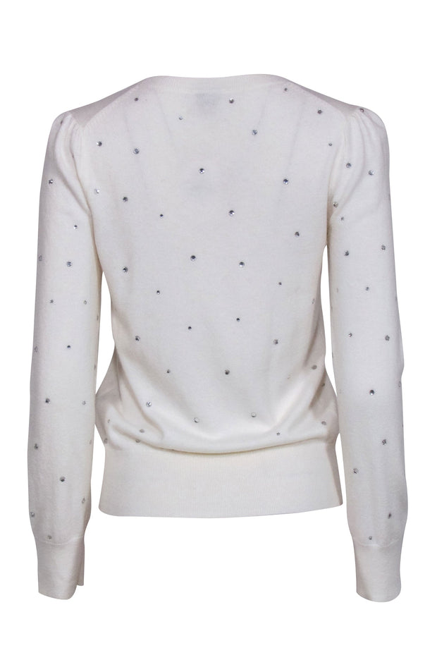 Current Boutique-Kate Spade - Cream Crewneck Sweater w/ Scattered Rhinestones Sz S