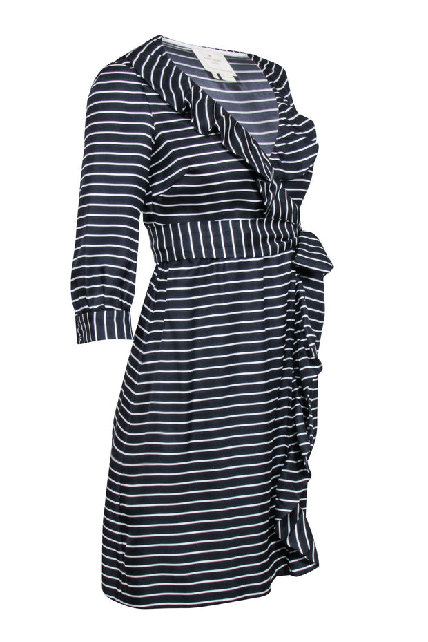 Current Boutique-Kate Spade - Dark Navy & White Striped "Daniella" Wrap Dress Sz 00