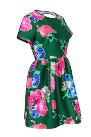 Current Boutique-Kate Spade - Green & Pink Floral Print Short Sleeve Dress Sz 8