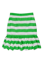 Current Boutique-Kate Spade - Green & White Stripe Drop Waist Skirt Sz 8
