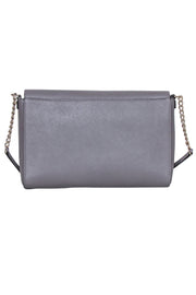 Current Boutique-Kate Spade - Grey Leather Fold-Over Crossbody Bag