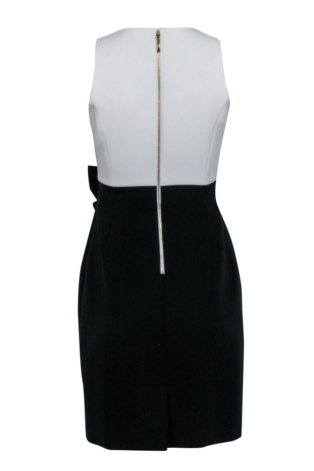Current Boutique-Kate Spade - Ivory & Black Colorblock Sleeveless Sheath Dress w/ Bow Detail Sz 2