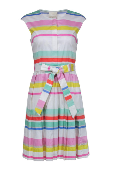 Current Boutique-Kate Spade - Multicolor Stripe Sleeveless w/ Pleated Skirt Sz 4