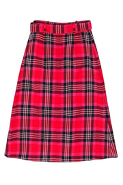 Current Boutique-Kate Spade - Red & Pink Plaid Wool Blend Skirt Sz 2