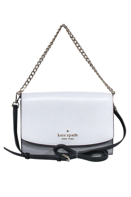 Kate spade black on sale and white striped crossbody