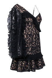 Current Boutique-Keepsake - Black Lace Ruffle Sleeve Dress Sz XS