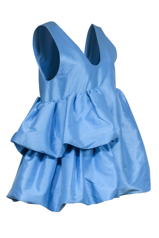 Current Boutique-Kika Vargas - Light Blue Ruffled Puff Mini Dress Sz M