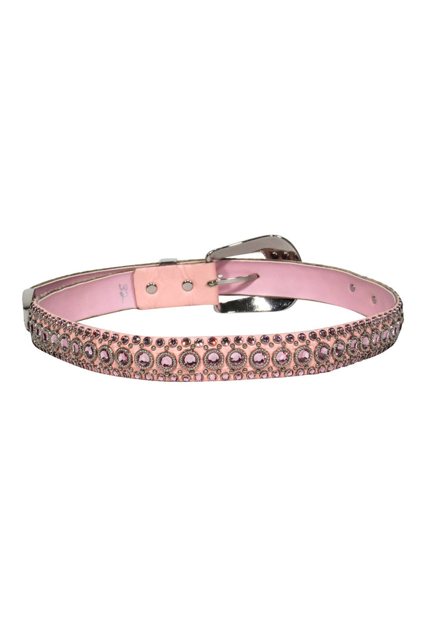 Current Boutique-Kippys - Pink Leather Rhinestone Belt Sz 32