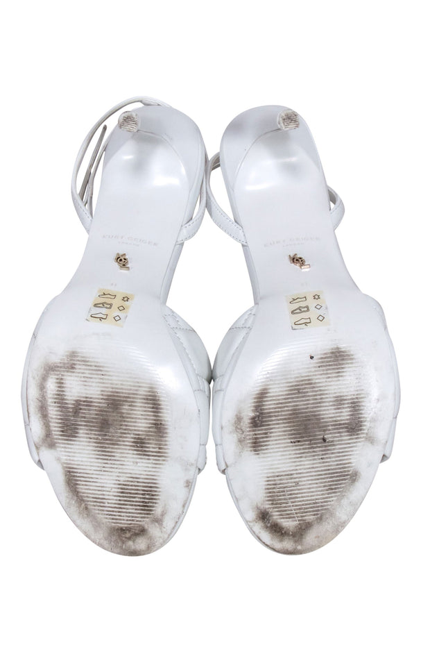 Current Boutique-Kurt Geiger - White Leather Toe Detail Open Toe Pumps Sz 11