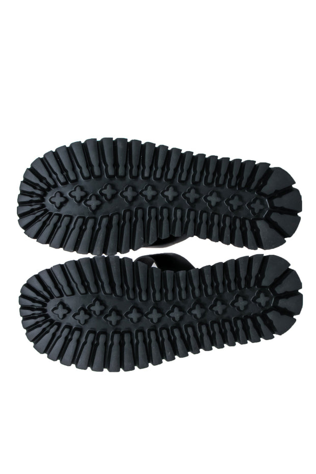 Current Boutique-Labucq - Black Leather Platform Sandals Sz 11