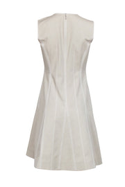 Current Boutique-Lafayette 148 - Beige Sleeveless A-Line Dress w/ Contrast Stitching Sz 2
