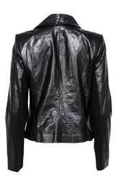 Current Boutique-Lafayette 148 - Moto Zipped Leather Jacket Sz 6