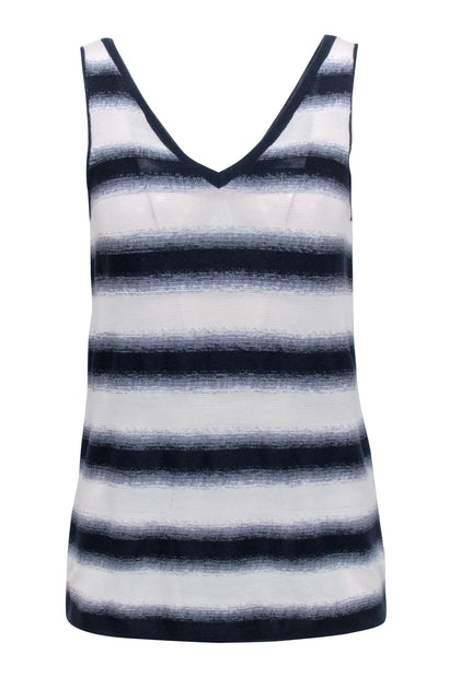 Lafayette 148 New York Womens Striped Sleeveless Tank Top Multi