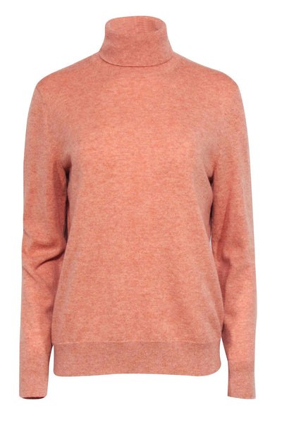 Current Boutique-Lafayette 148 - Orange Cashmere Turtleneck Sweater Sz L