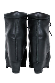Current Boutique-Leon Max - Black Leather Platform Short Boots Sz 6.5