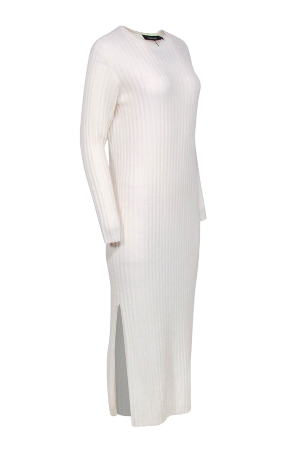 Current Boutique-Lisa Yang - Ivory Ribbed Knit Long Sleeve Dress Sz 2