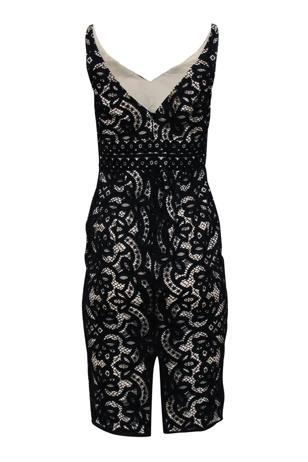 Current Boutique-Lover - Sleeveless Black Illusion Lace Midi Dress Sz 6