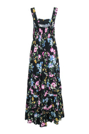 Current Boutique-MISA Los Angeles - Black & Multicolor Floral Print Maxi Dress Sz XL