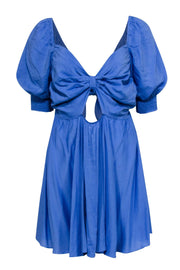 Current Boutique-MISA Los Angeles - Blue Tie Back Short Sleeve Dress Sz M