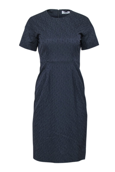 Current Boutique-M.M. LaFleur - Navy Vine Jacquard Short Sleeve Dress Sz 0