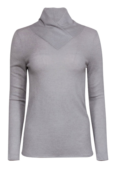 Current Boutique-M.M.LaFleur - Grey Wrap V-Neckline Cashmere Sweater Sz XS